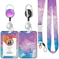 Vista 18 de Soporte para tarjetas de identificación con cordón, soporte retráctil para tarjetas de identificación, correa desmontable para el cuello con carrete