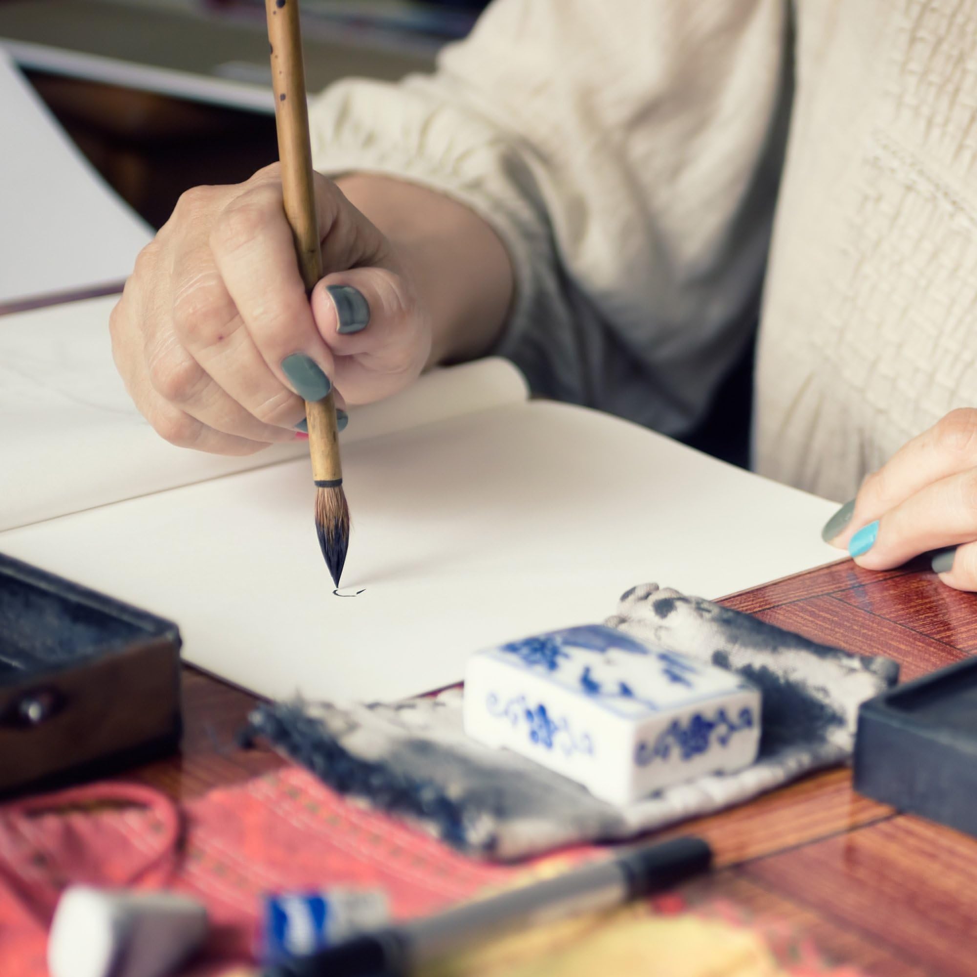 School Specialty Oriental Decorative Brush Set, Assorted Sizes, Set of 9 - 461000 - Image 9