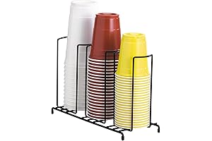 DISPENSE-RITE WR-3 Three Section Countertop Wire Form Cup and Lid Organizer