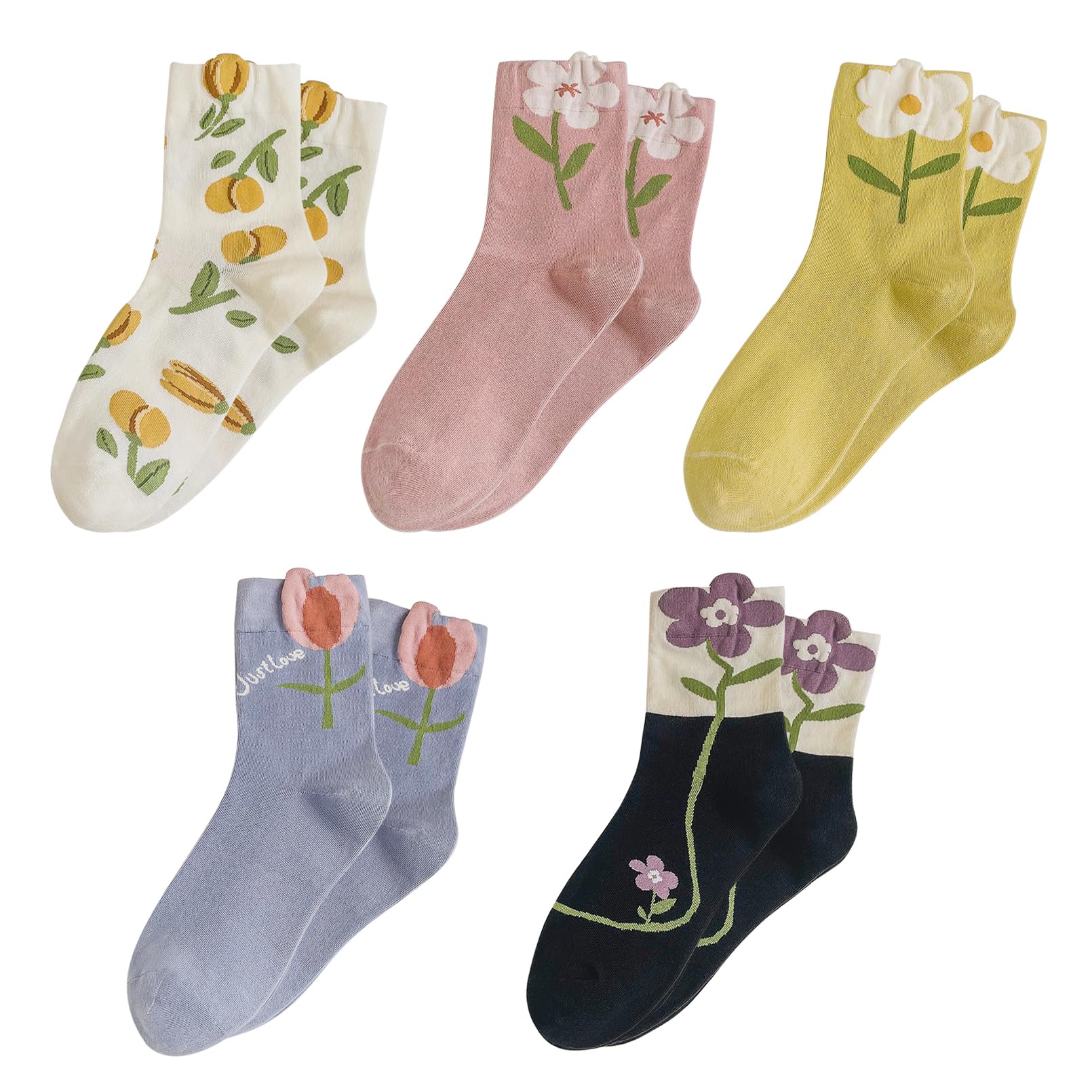 ESPRIT 2 Paia Calzini Corti Donna Geranium - Fantasia Floreale, Cotone Biologico, Traspiranti - 3