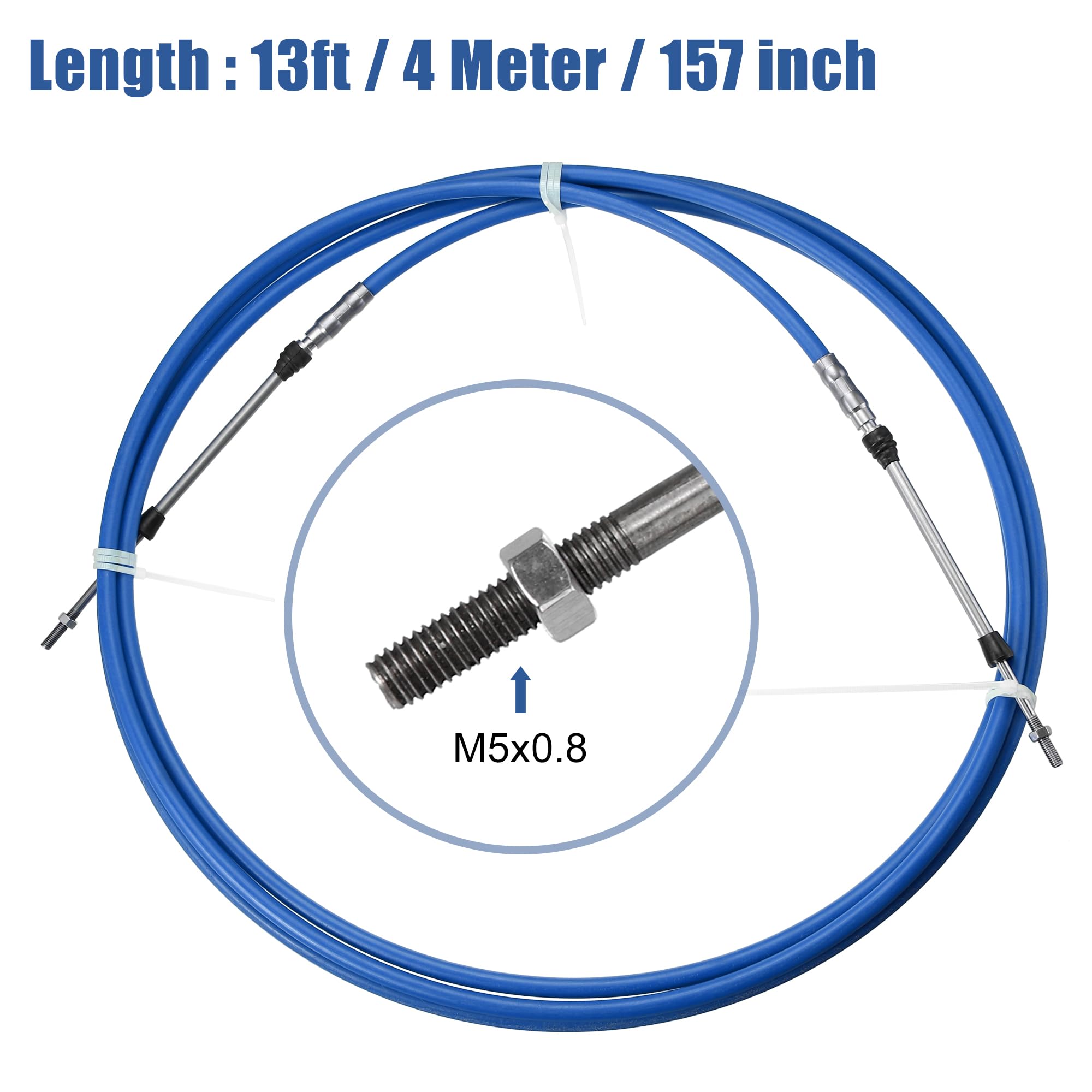 Motoforti 2pcs 13ft 157 Pouce Accélérateur Vitesses Télécommande Boîte Câble Bleu
