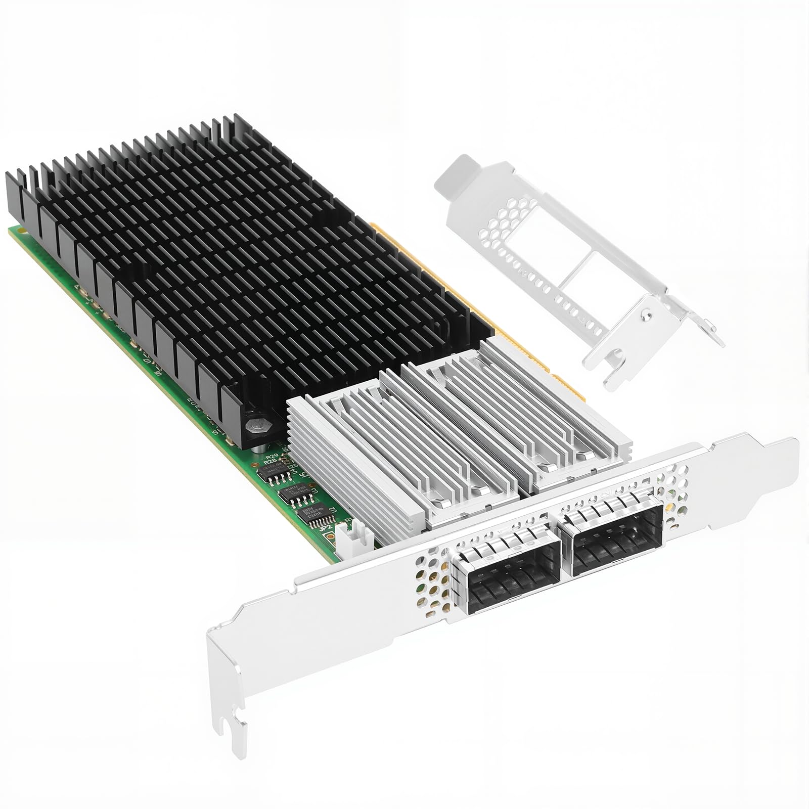 Dual Port 100G QSFP28 PCIe 3.0 x16 VPI Network Adapter Card, Compatible with MCX456A-ECAT ConnectX-4, 100GbE Ethernet & EDR InfiniBand RDMA Server NIC for HPC AI Training