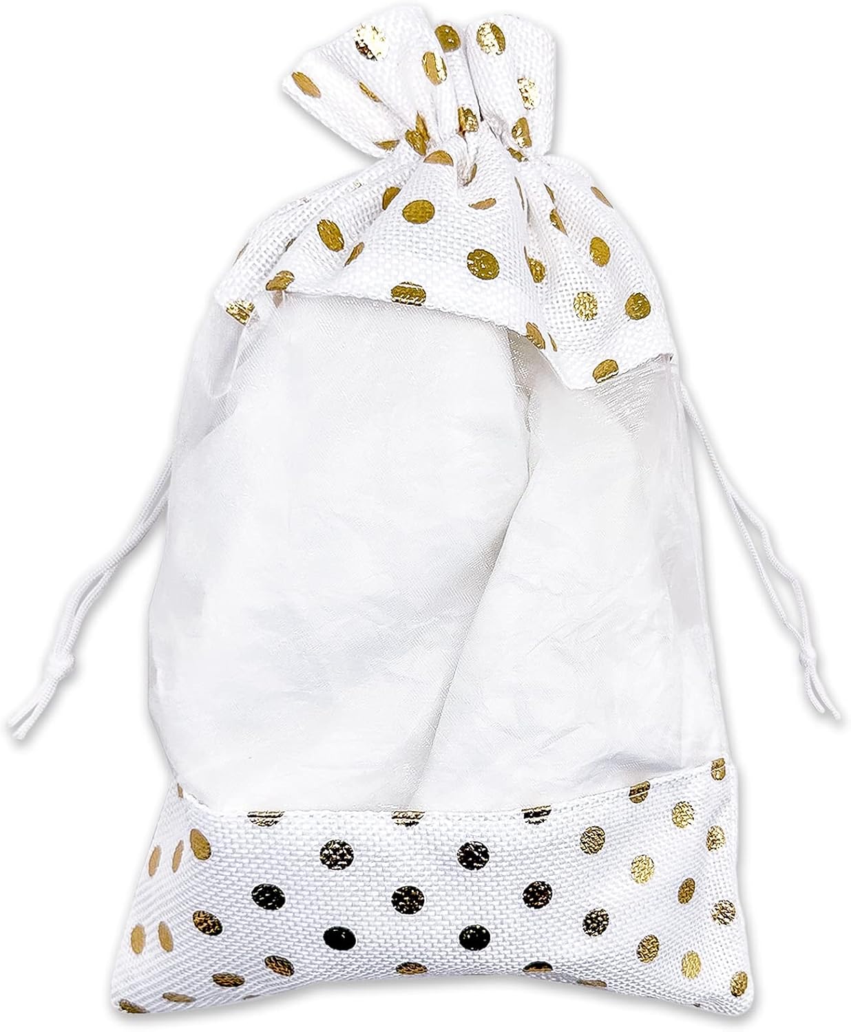 12 pc Jute Burlap & Sheer Organza Gift Bags w. Drawstring by TheDisplayGuys image 2