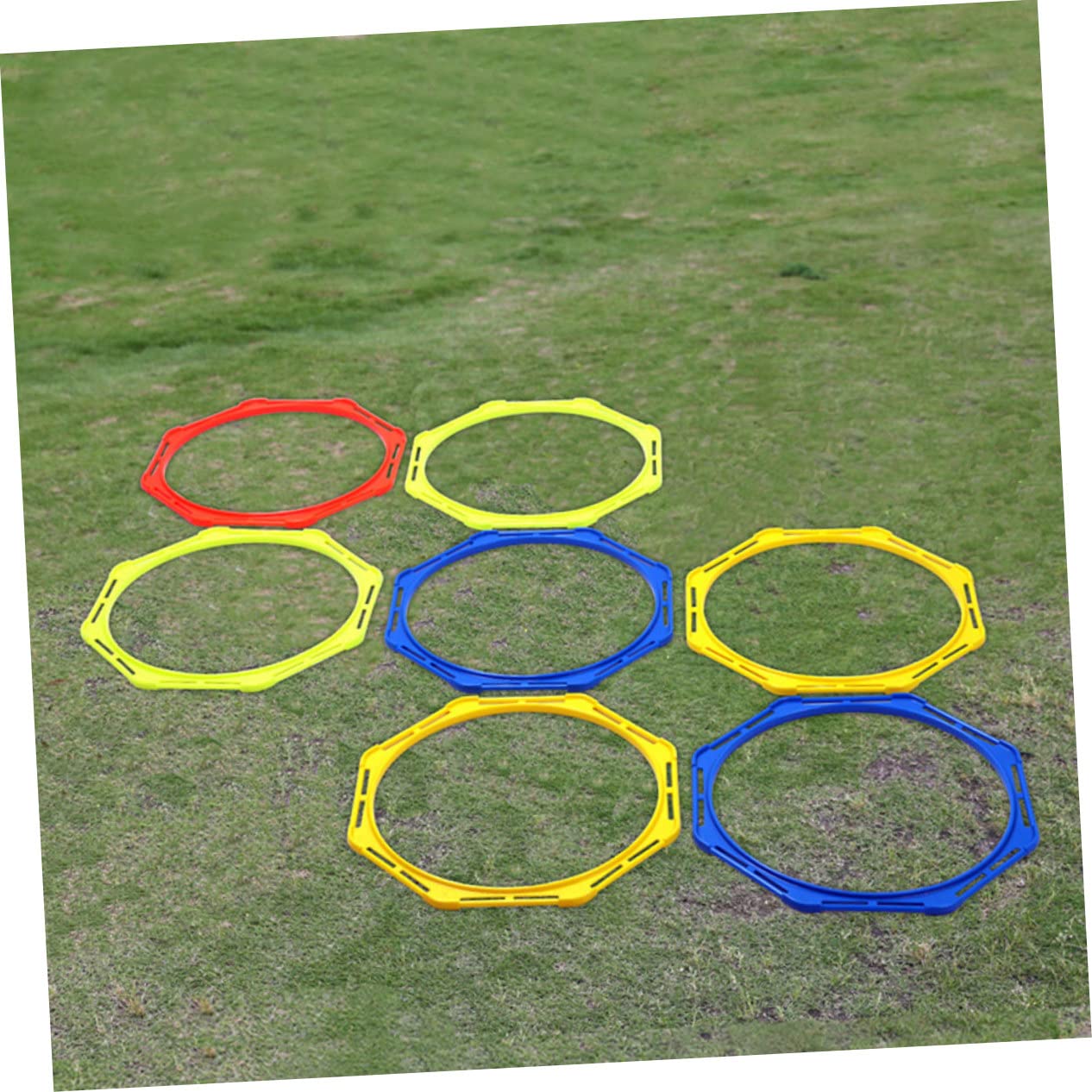 Anelli per Allenamento di Calcio 4 Pezzi in Pp, Cerchi di Agilità Multifunzionali per Velocità e Resistenza, Accessori per Allenamento Funzionale Sportivo
