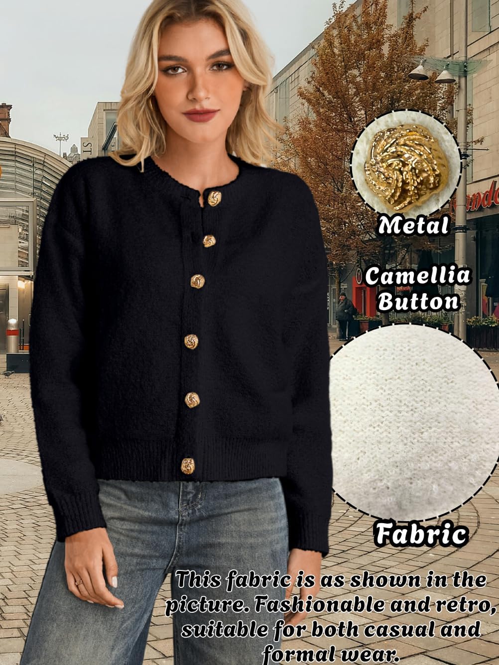 Chunky Knit Cardigan,Button Sweater Jacket for Women,Fall Trendy Cozy Cardigans - Image 5
