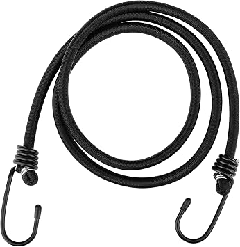 ZHOUBIN 48 inch Black Bungee Cords with Hooks, 2 Pack