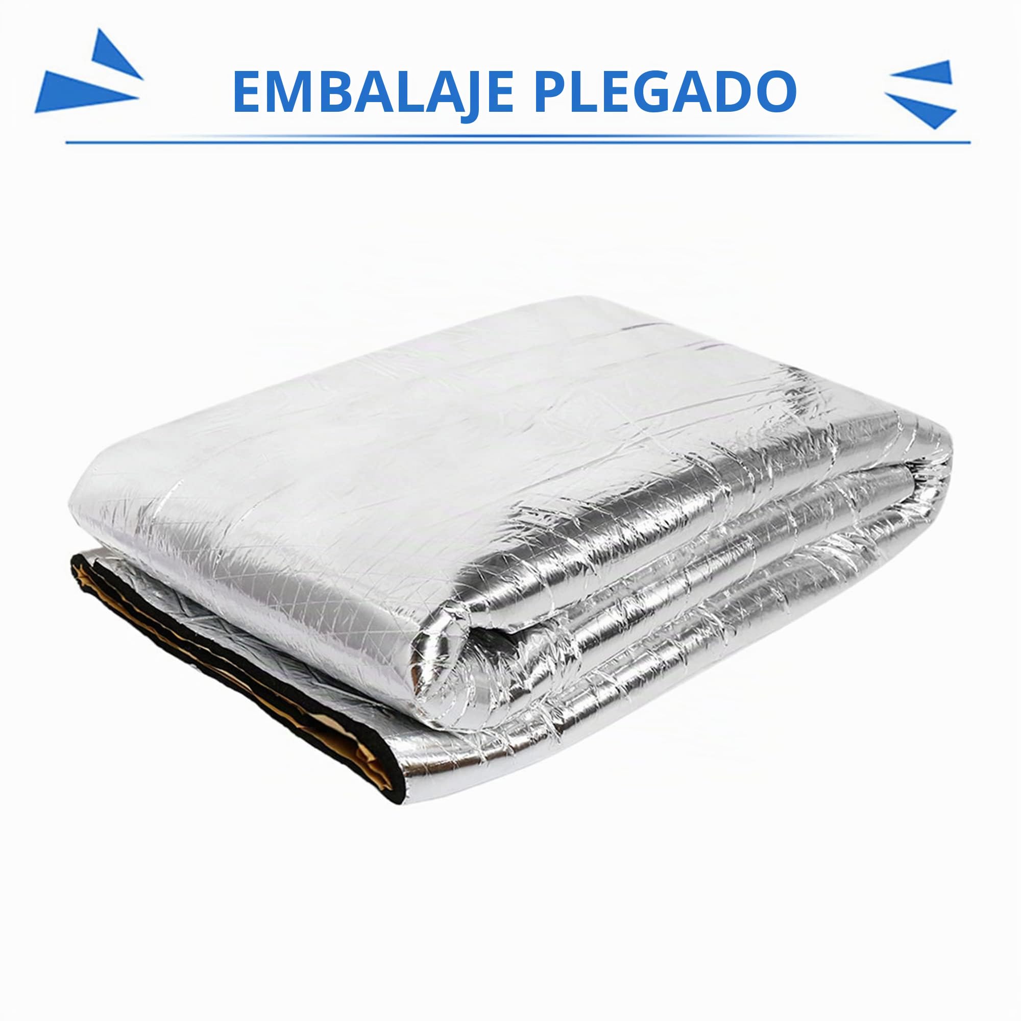 sourcing map 200cm x 50cm Vehículo Insonorizante Forro Aluminio Papel Adhesivo 10mm de Espesor Espuma Aislante de Calor Aislamiento Térmico Acústico Amortiguación de Sonido 1㎡