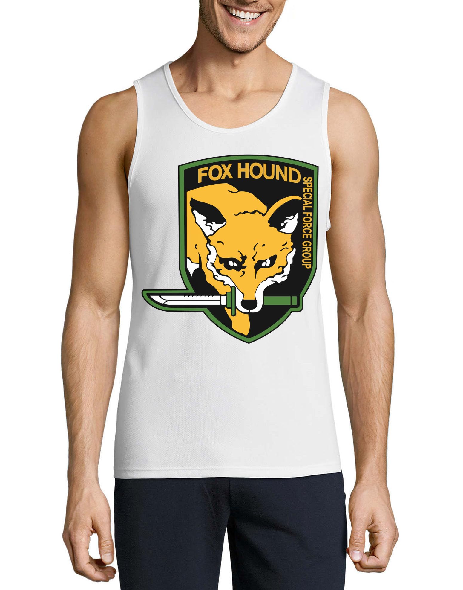 Camiseta sin mangas Fox with Knife transpirable de algodón para hombre 3