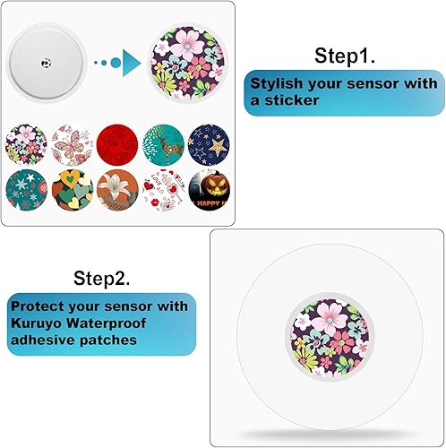 Miniatura 10 de G7 - Juego de 40 parches adhesivos y calcomanías impermeables, cubiertas de sensor de estelo, hipoalergénicas, sin látex, cinta transparente CGM
