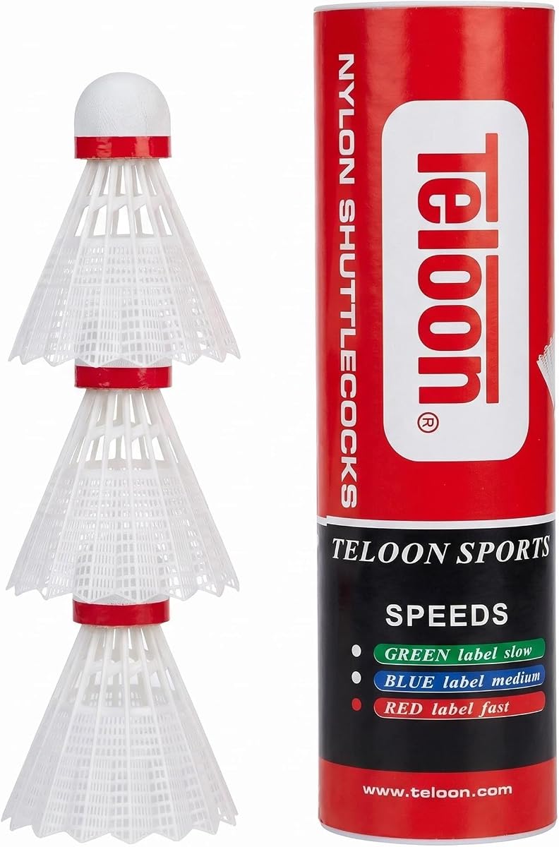 Teloon Badminton Birdies - Nylon Bedminton Shuttlecocks-Highly Stable & Durable 24 Pack, 12 Pack or 6 Pack Shuttle Balls