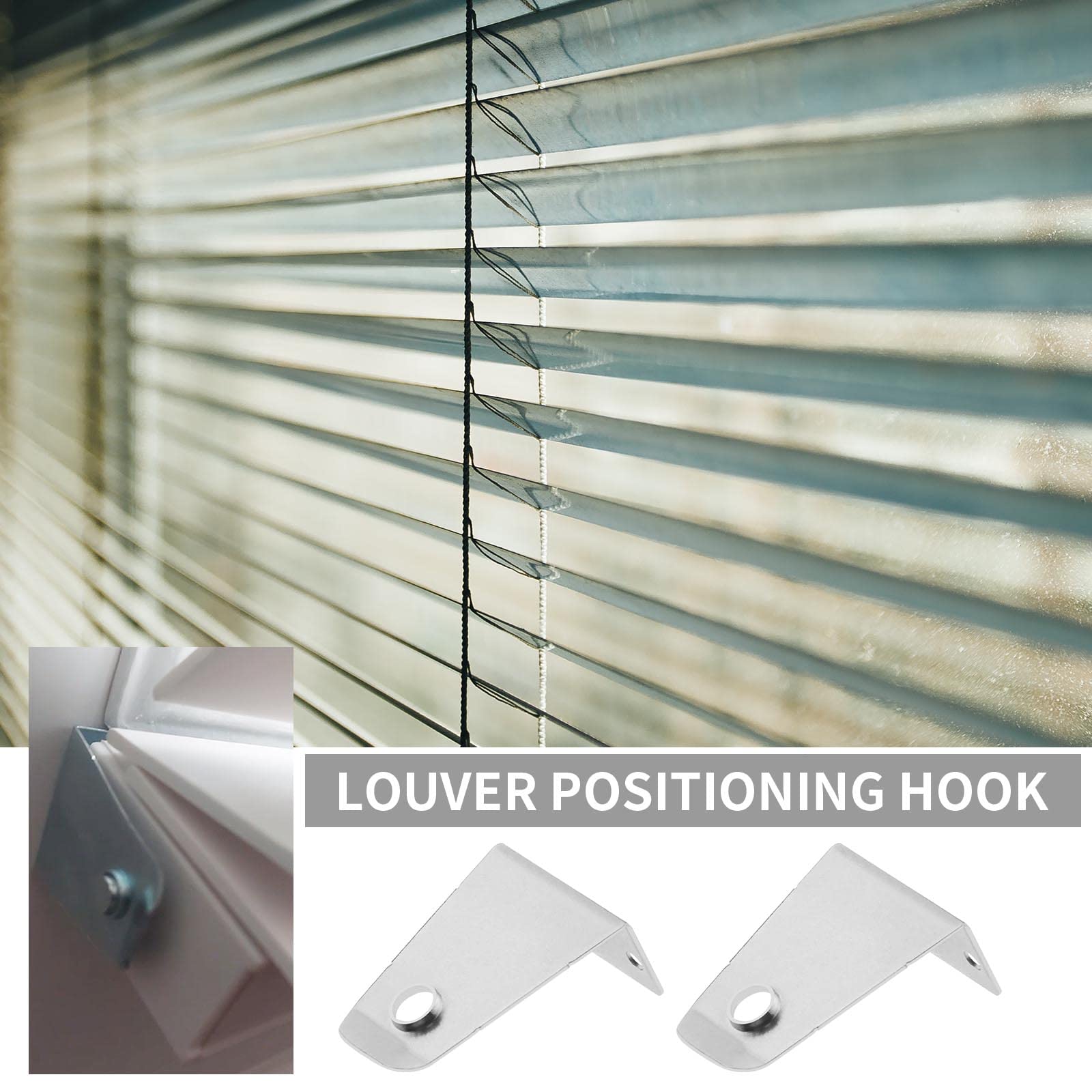 ECSiNG 4PCS Hold Down Brackets with Mounting Screws Metal Blinds Down Clips Blinds Down Holder for Horizontal Blinds and Windows Shades