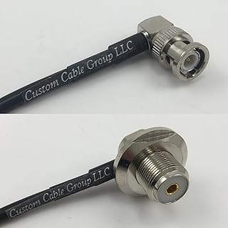 1.5 feet RG142 BNC MALE ANGLE to UHF Female Angle Bulkhead Pigtail Jumper RF coaxial cable 50ohm Quick USA Shipping