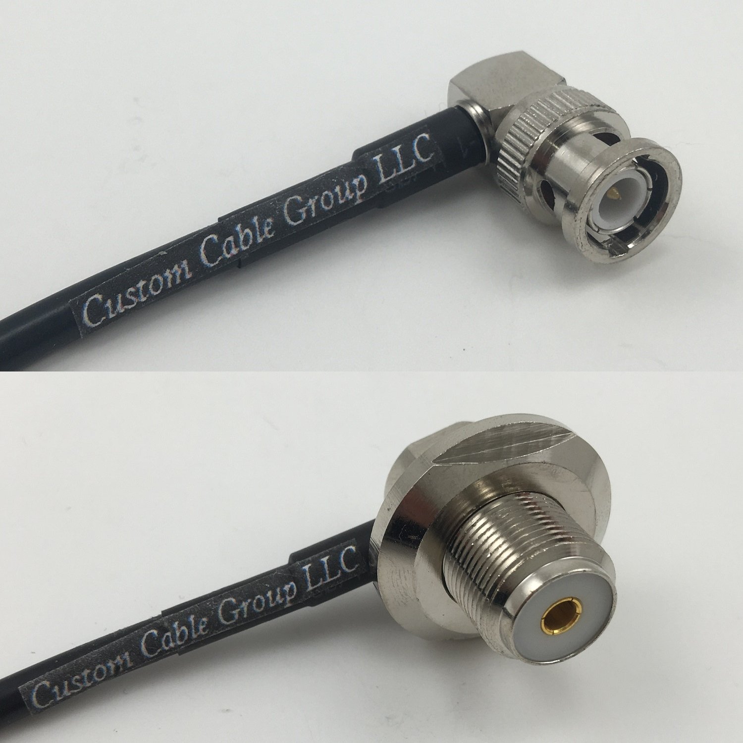 1.5 feet RG142 BNC MALE ANGLE to UHF Female Angle Bulkhead Pigtail Jumper RF coaxial cable 50ohm Quick USA Shipping