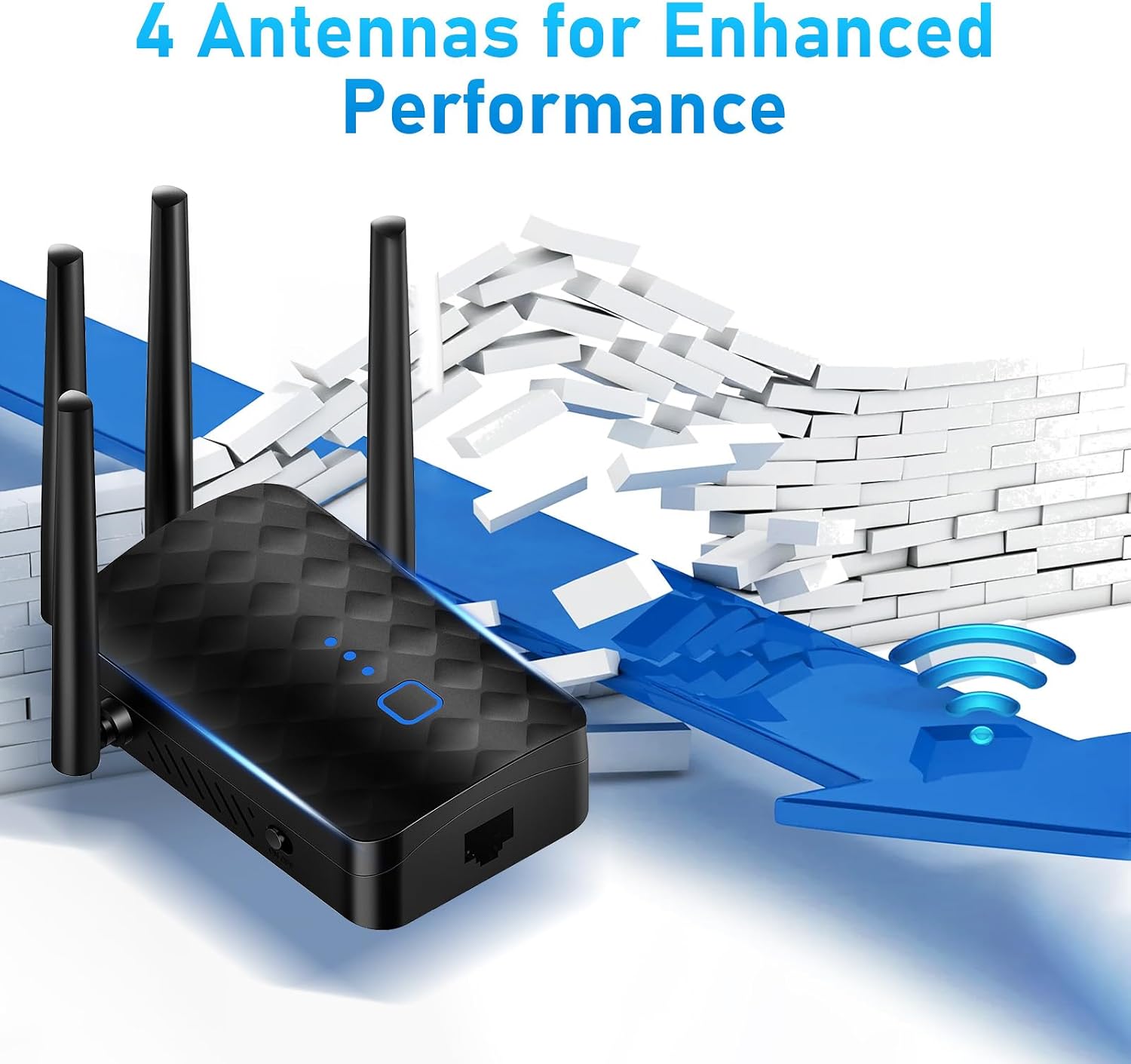 WiFi Extender Signal Booster, Dual Band 5.8GHz&2.4GHz, Support 99% Devices