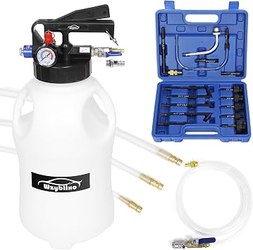 10L Transmission Fluid Pump and Oil Extractor Pump,10L Automatic Transmission Fluid Pump Fluid Extractor/Dispenser for ATF Filler System with 15 Pieces ATF Filler Adapters and 4 Hoses (BLUE, 10L)