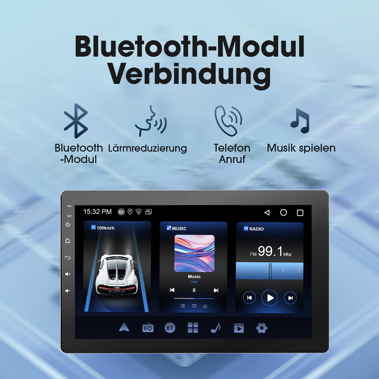 Haudio 1 Din Autoradio, 10.1 Zoll Drehbar Bildschirm, Auto Stereo mit Wireless Apple CarPlay & Android Auto, Car Play Touch Screen mit 720P Rückfahrkamera,Mirror Link, Sprachsteuerung, RDS/FM/AM Radio