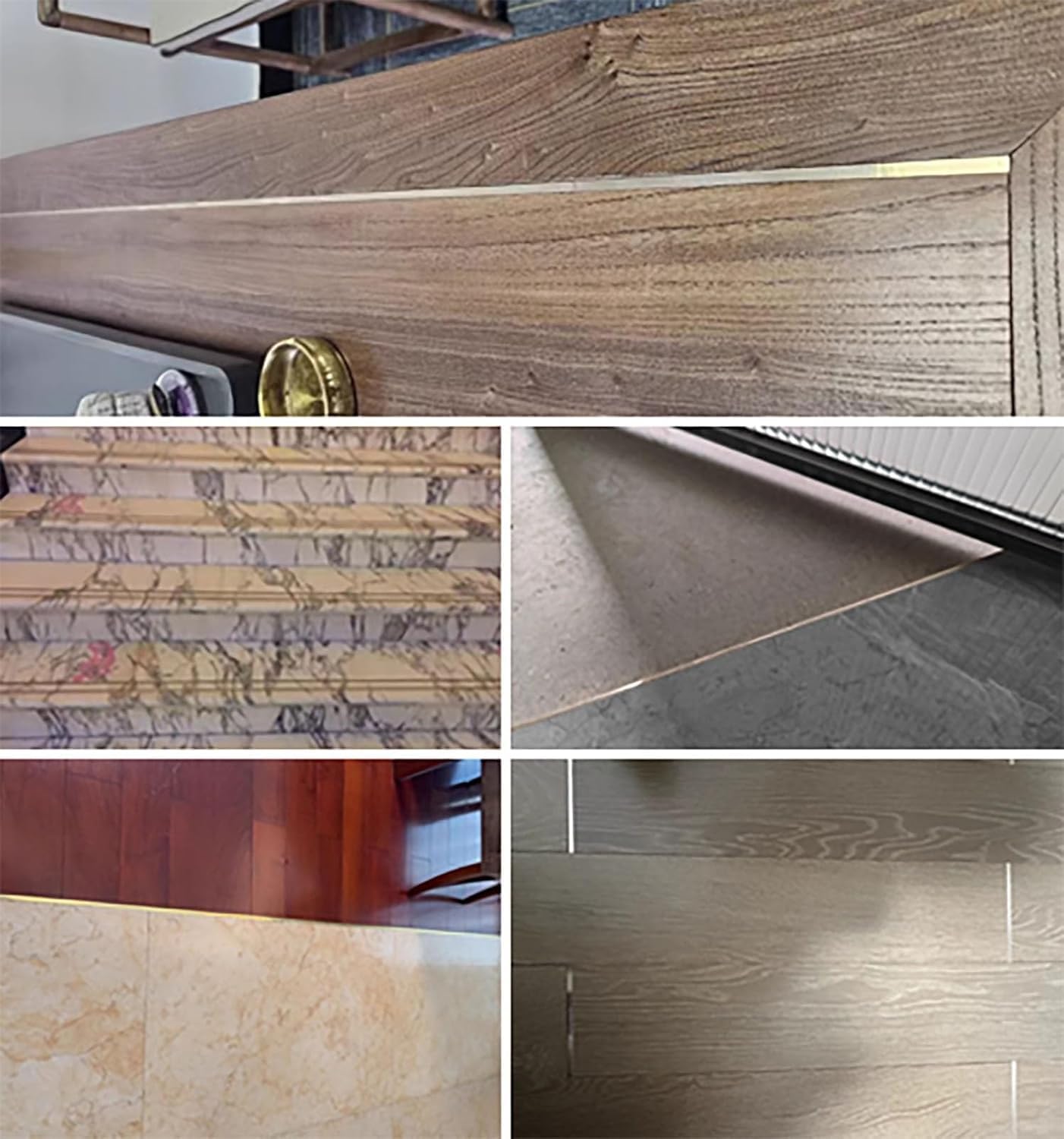 Decorative Extra Narrow Wall Molding Trim, Heavy Duty Transition Strip Brass, Living Room Floor Threshold Divider Protection Profile(1m(3.3ft))