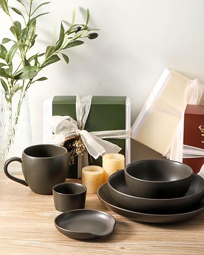 Miniatura 6 de Tikooere Soporte para cuchara para estufa, soporte de cuchara de cerámica de 5.7 pulgadas para encimera, soporte de utensilios de granja para