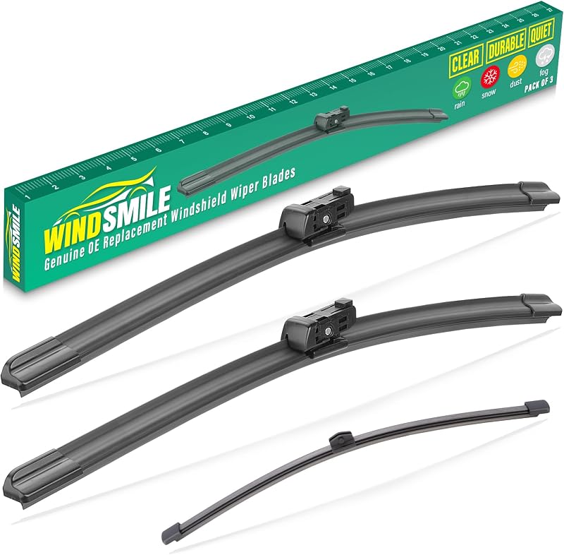 Palhetas do limpador de para-brisa WINDSMILE para Audi Q3, Q5, SQ5 e Porsche Panamera – Kit com 3