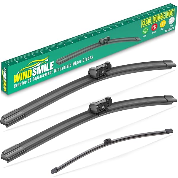 24" 20" 13" Windshield Wiper Blades Replacement for 2019-2024 Audi Q3 / 2009-2017 Audi Q5 SQ5 / 2017-2024 Porsche Panamera Premium All Weather Front Rear Wipers Set - OEM Quality (Pack of 3)