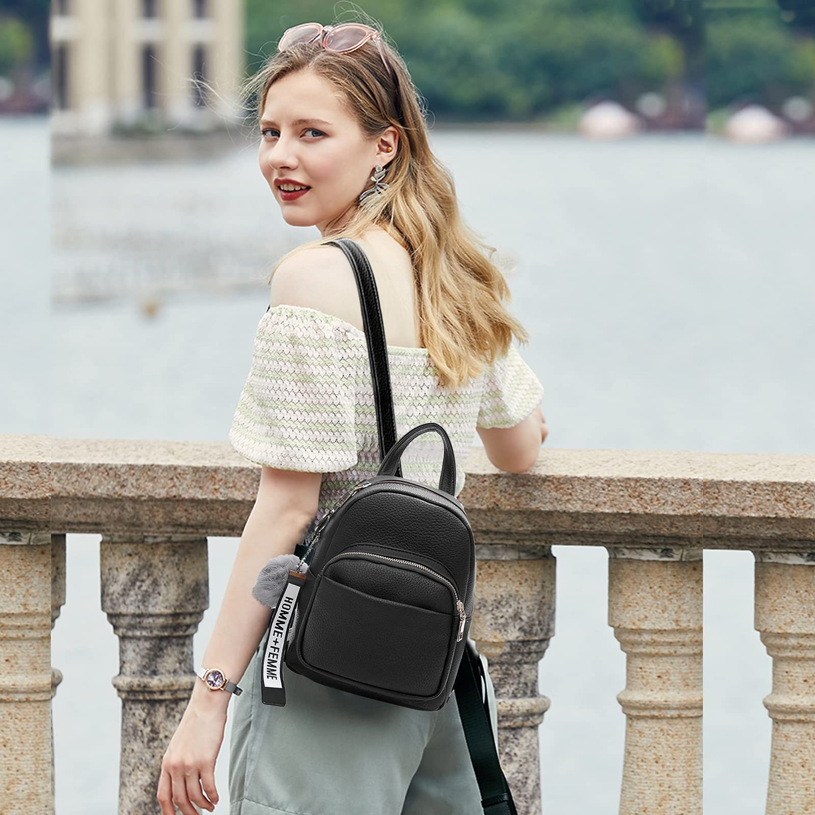 Moda Mini Mochila Mujer Pequeña Daypack Niñas Mochila de Cuero PU Monedero de Viaje para Cita Uso Diario