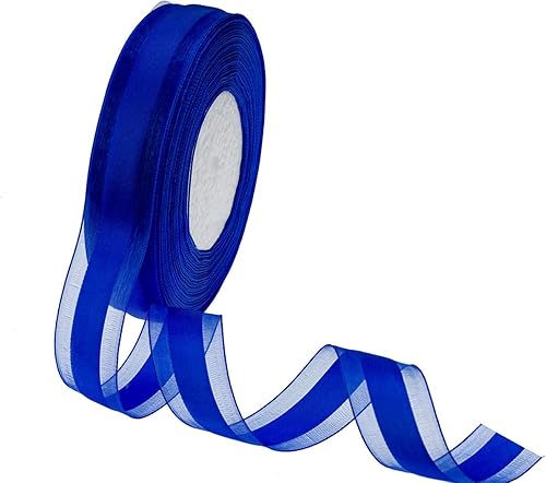 Miniatura 2 de ATRBB Cinta de satén de 50 yardas de 1 pulgada de ancho con borde de organza para regalos de boda, envoltura, lazos de bricolaje y manualidades