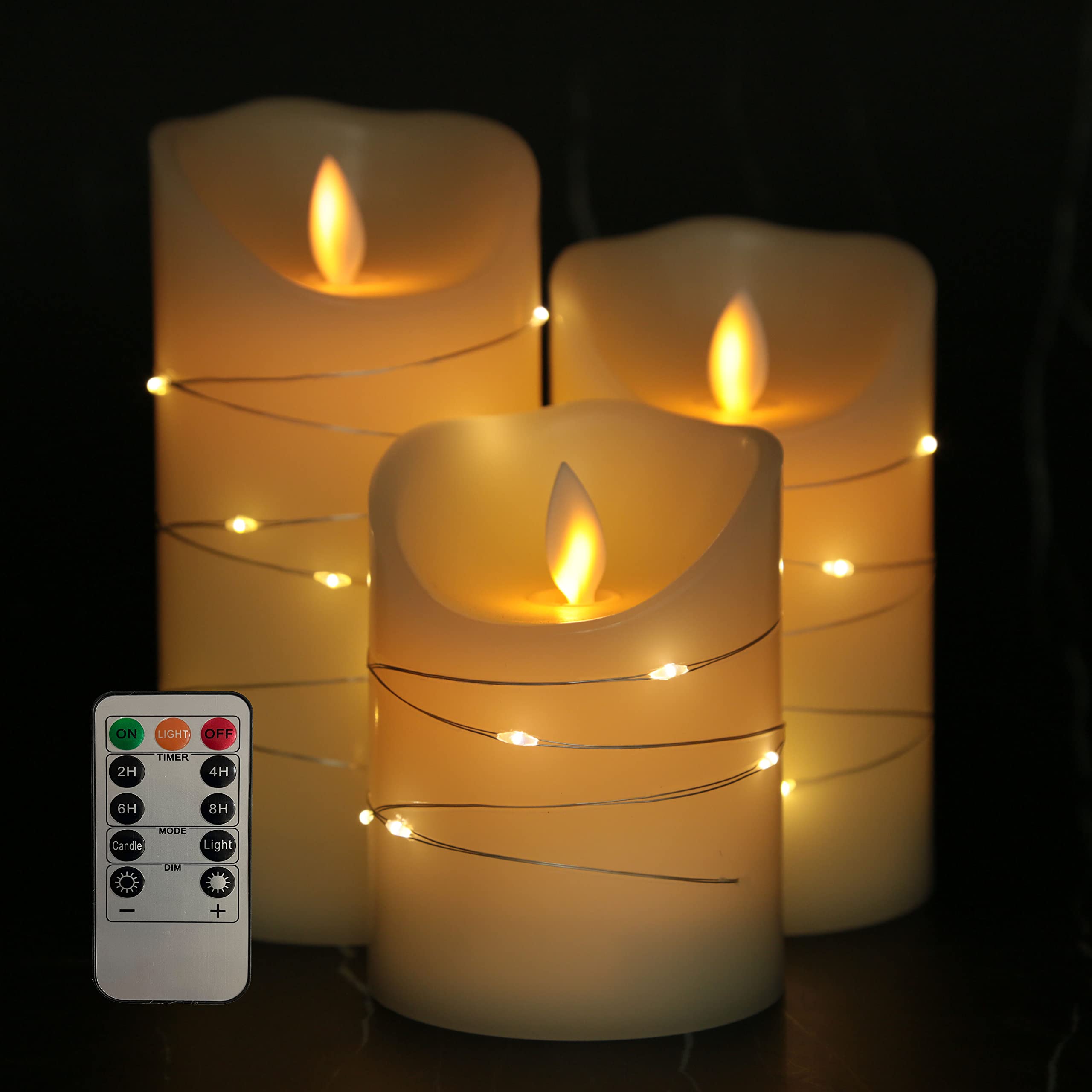Photo 1 of **UNABLE TO TEST FUNCTION** **ITEM IS SIMILAR TO STOCK PHOTO**
Romingo Flickering Flameless Candles Ivory Real Wax Pillar
