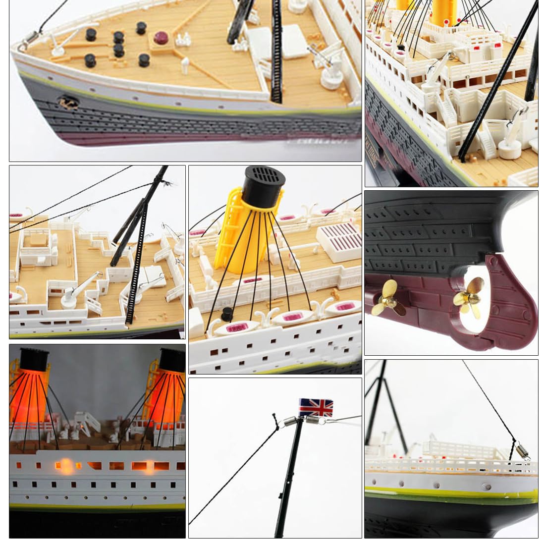 RC Titanic Modello di nave da crociera per adulti, 2,4 G 80 m di controllo a lungo raggio, durata 20+ min, luci LED, modello NQD Titanic elettrico 3CH per piscine, laghi, regalo per