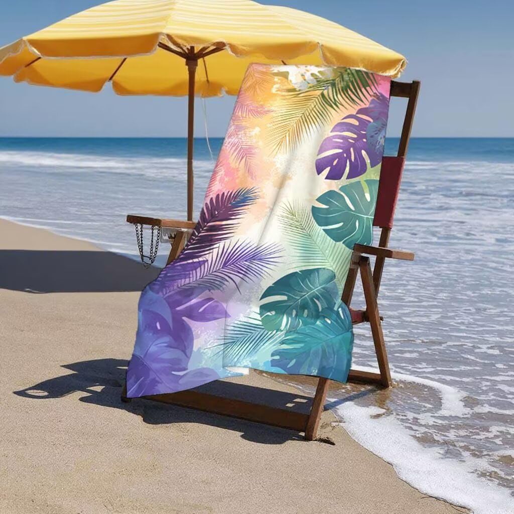 Telo Mare XXL 100x200cm/35x70cm, 2 Set Telo Mare Microfibra Sogno Asciugamano Palestra Uomo, Antisabbia, Leggero, Asciugatura Rapida, Teli da Spiaggia Grandi Accessori per Camping Natation Yoga D-94