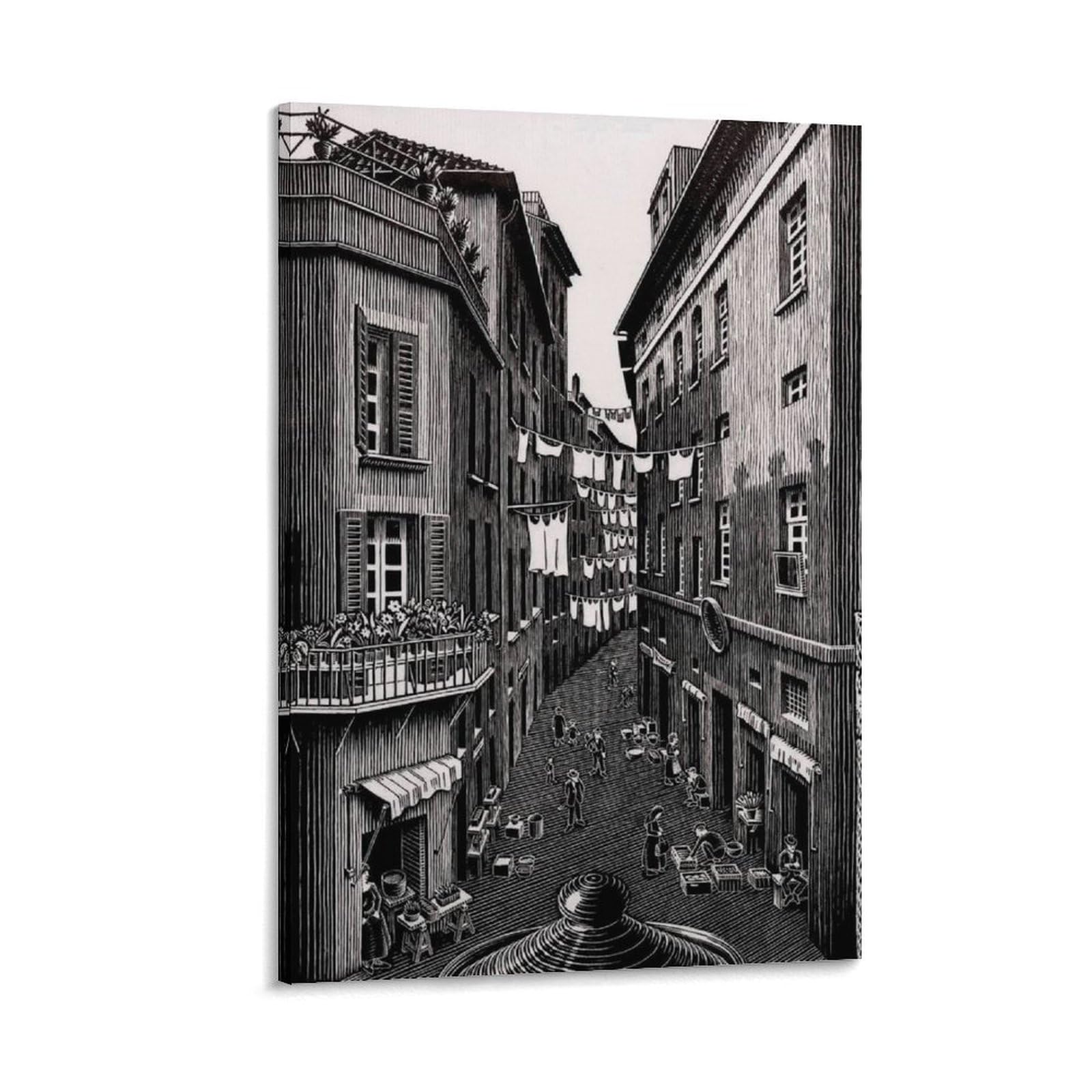 M.C. Escher still Life And Street Wall Art Poster Artworks Picture Print Poster Wall Art Painting Canvas Decor Home Posters 12x18inch(30x45cm)