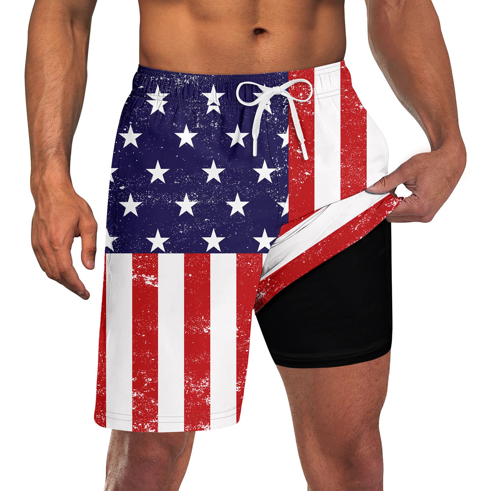 UNICOMIDEA Men Swim Trunks with Compression Liner 9 Inch Long Board Shorts