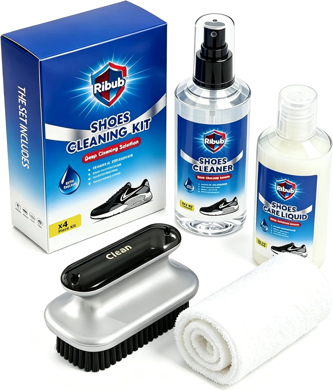 Shoe Cleaning Kit & Sneaker Care Kit – Sneaker Cleaner for Mesh Shoes, Leather, Canvas, Deep Clean Shoe Cleaner with Brush for Most Sneakers