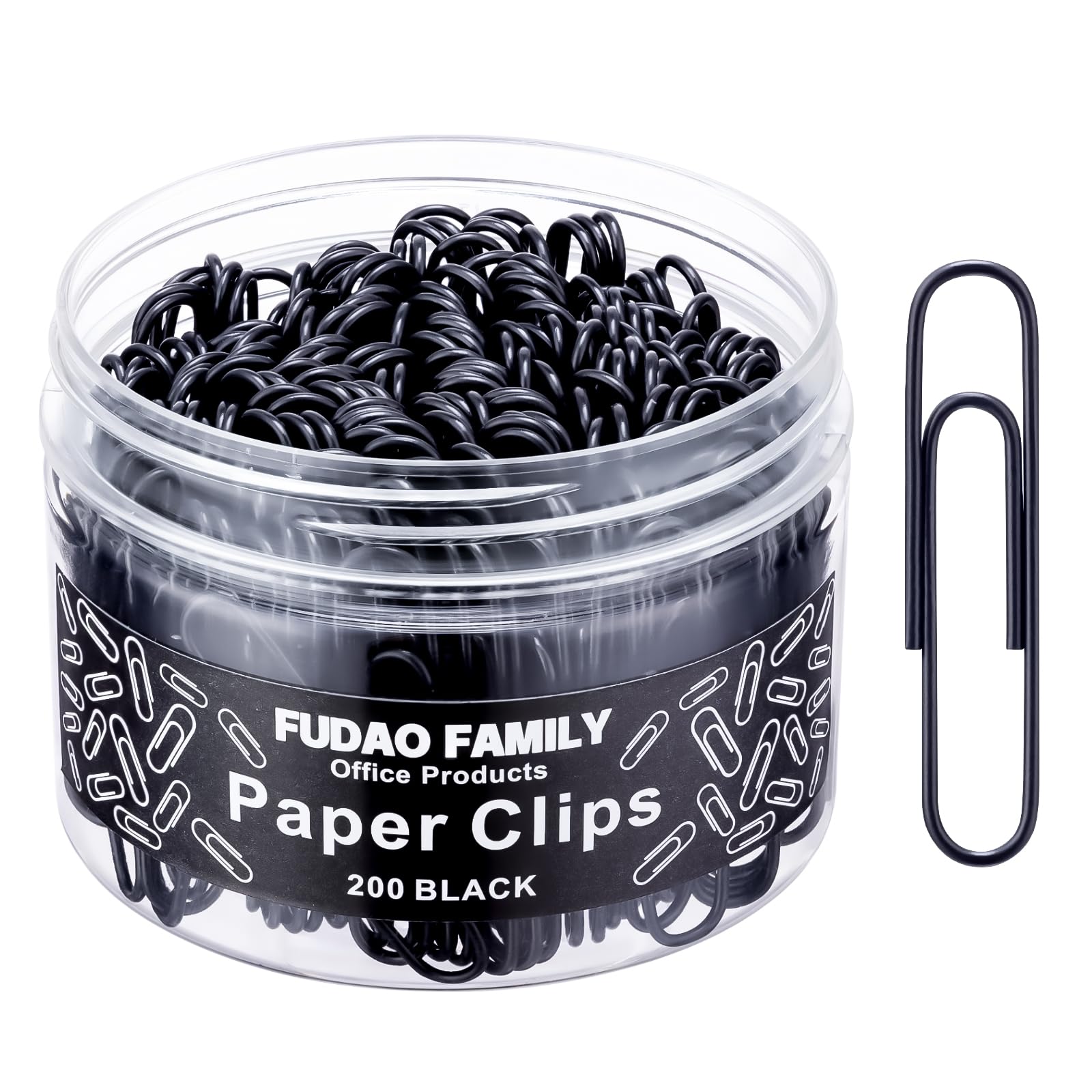 Large Paper Clips, 2 Inch Black Paper Clip, 200 pcs Jumbo Paperclips