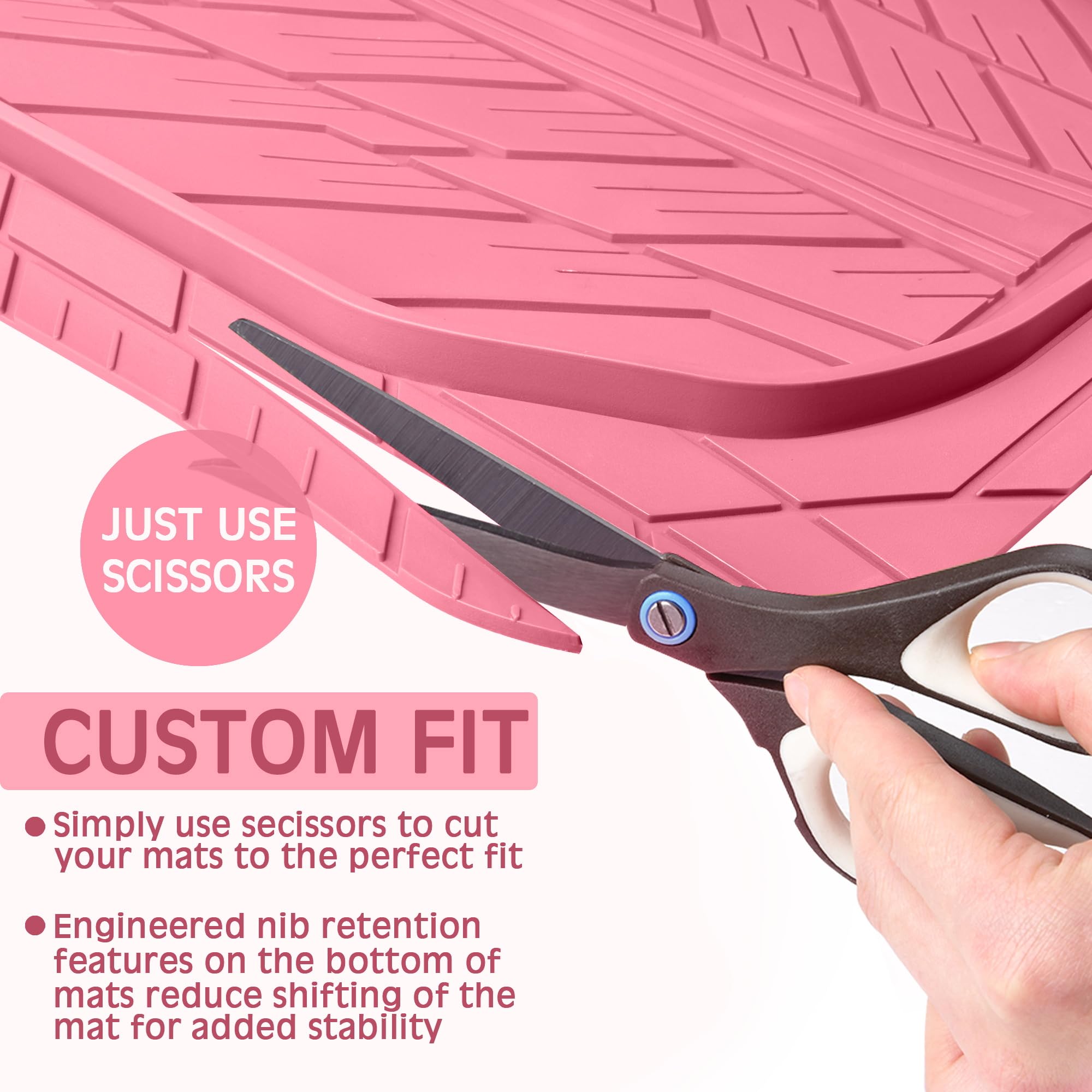 CAR PASS Heavy Rubber Car Floor Mats Deep Waterproof Car Mats All Weather Universal Trim-to Fit Automotive Floor — view 5