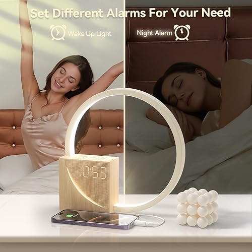 Miniatura 3 de Vivilumens Reloj despertador Sunrise para adultos que duermen pesados, luz de despertador, ayuda para dormir, 10 máquinas de sonido de ruido blanco