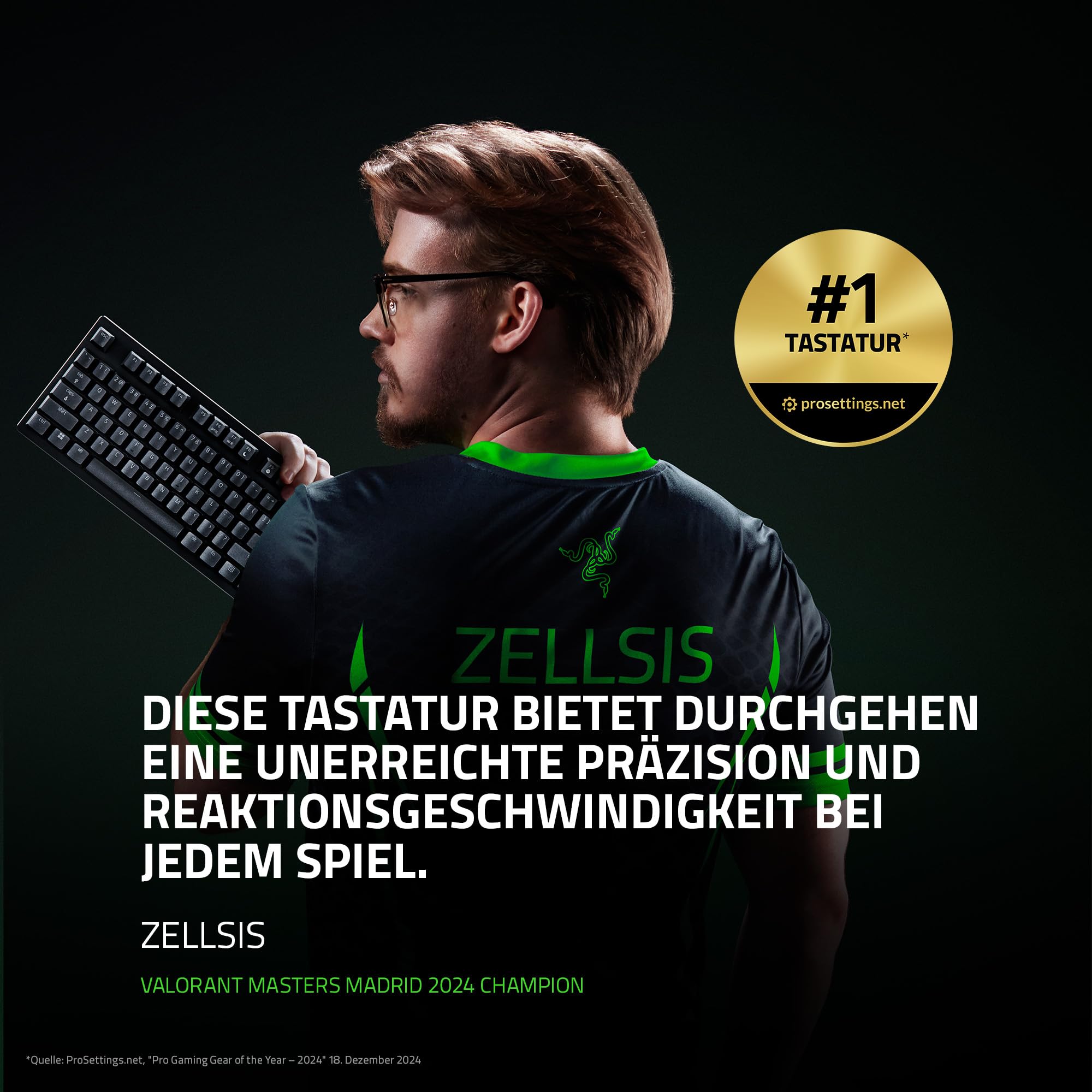 Razer Huntsman V3 Pro Tenkeyless - Analoge optische TKL E-Sport PC Gaming-Tastatur ohne Ziffernblock - Snap Tap - Rapid Trigger - Digitaler Drehregler & Steuerungstaste - QWERTZ DE-Layout | Schwarz