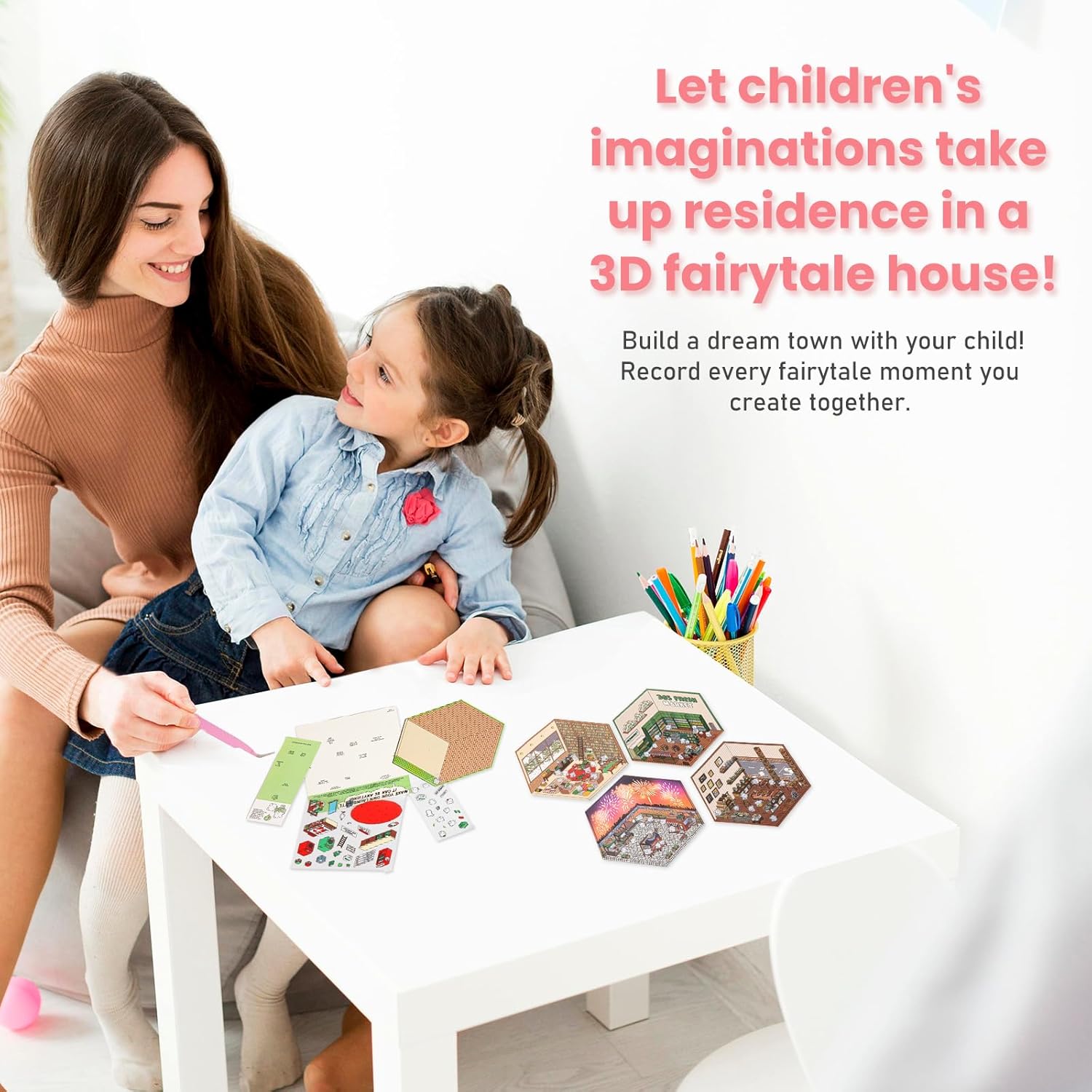 3D Sticker Scene,DIY 5 Set 3D House Stickers, Childhood Adventure Awaits with 3D Scene Stickers - Safe, Reusable, and Colorful Options to Keep Kids Entertained for Hours!