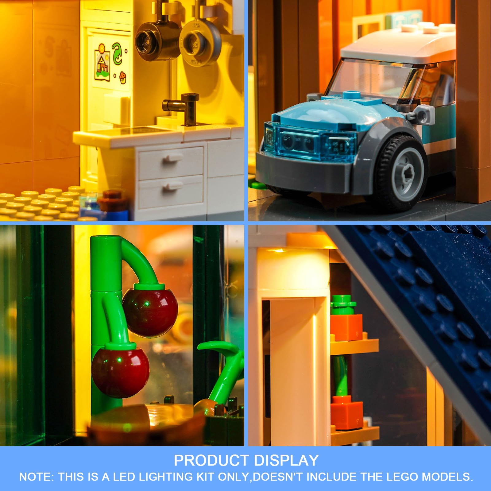 Light Kit for Lego Family House and Electric Car 60398, Lighting Set for Lego 60398 City Family House and Electric Car Set - Image 4