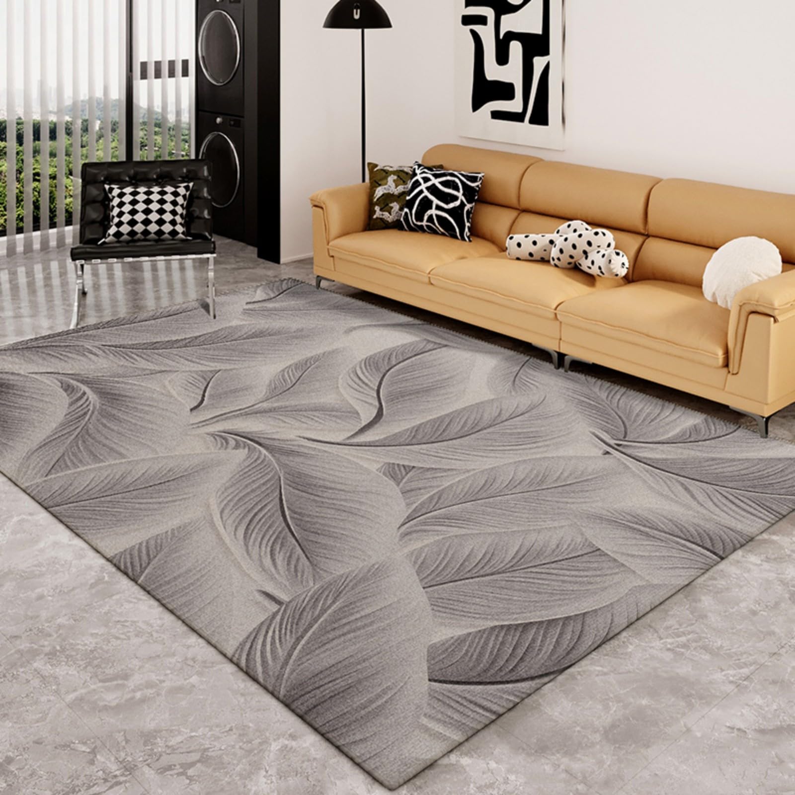 Tapis de sol moelleux et doux au design minimaliste pour le salon