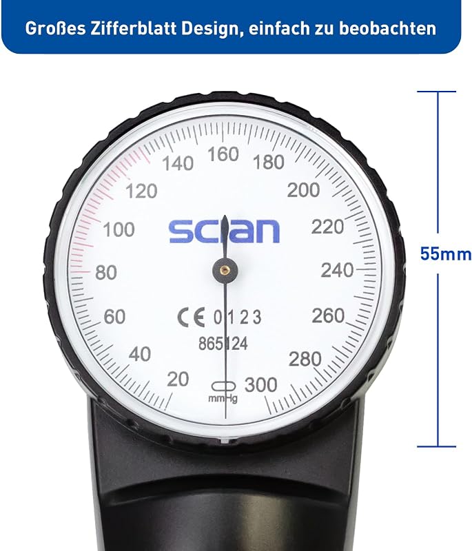 SCIAN Manuális Vérnyomásmérő - Aneroid Szfigmomanométer D-Gyűrűs Univerzális Mandzsettával 22-42cm, Hordtáskával, Felnőtteknek, Időseknek
A