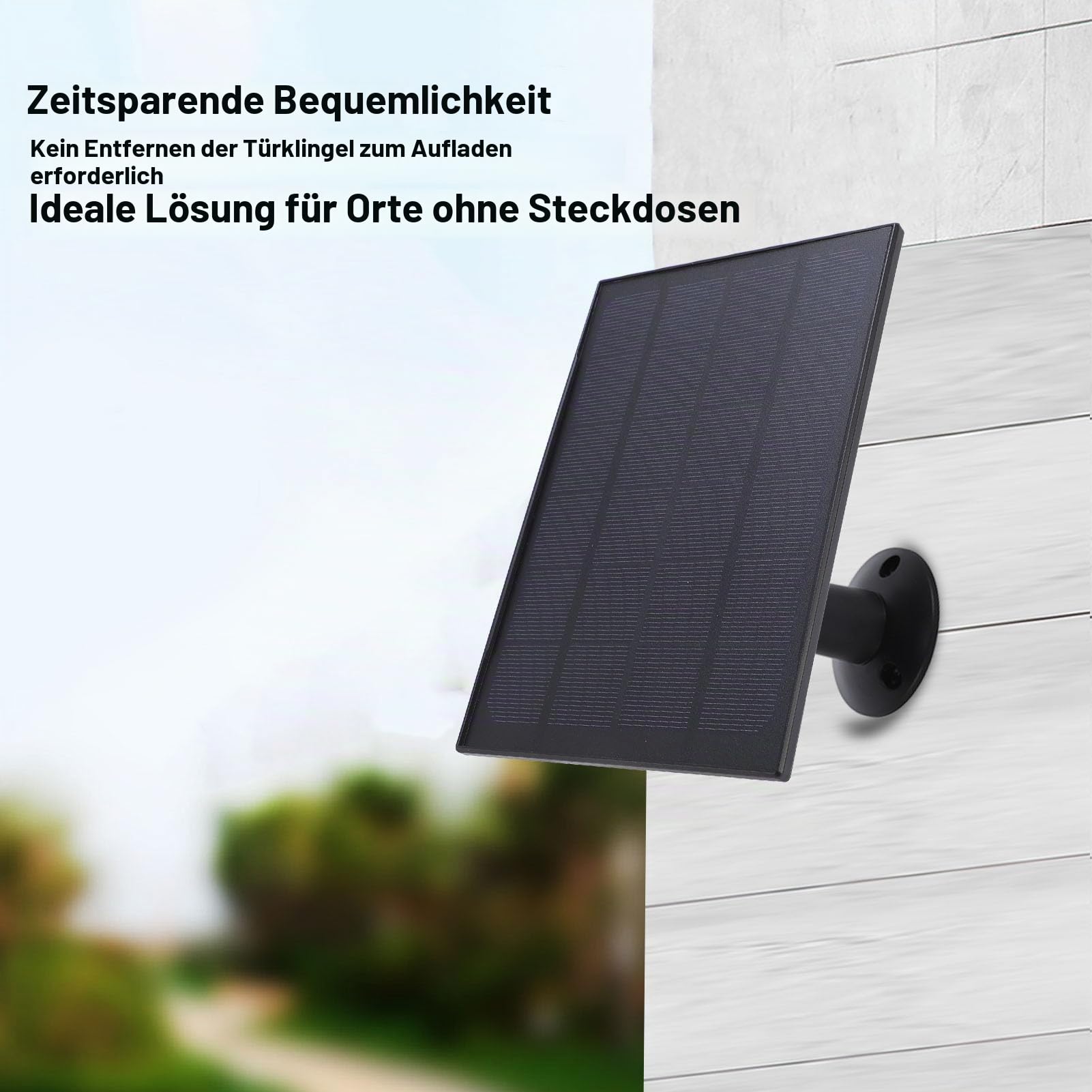 8W Solar Panel für Vogel Feeder Kamera, 2 in 1 Verbessertes, Wetterfest 360 Grad Einstellbares USB C Solarpaneele Ladegerät für Überwachungs Kamera, 9,8 Ft Kabel (BLACK)