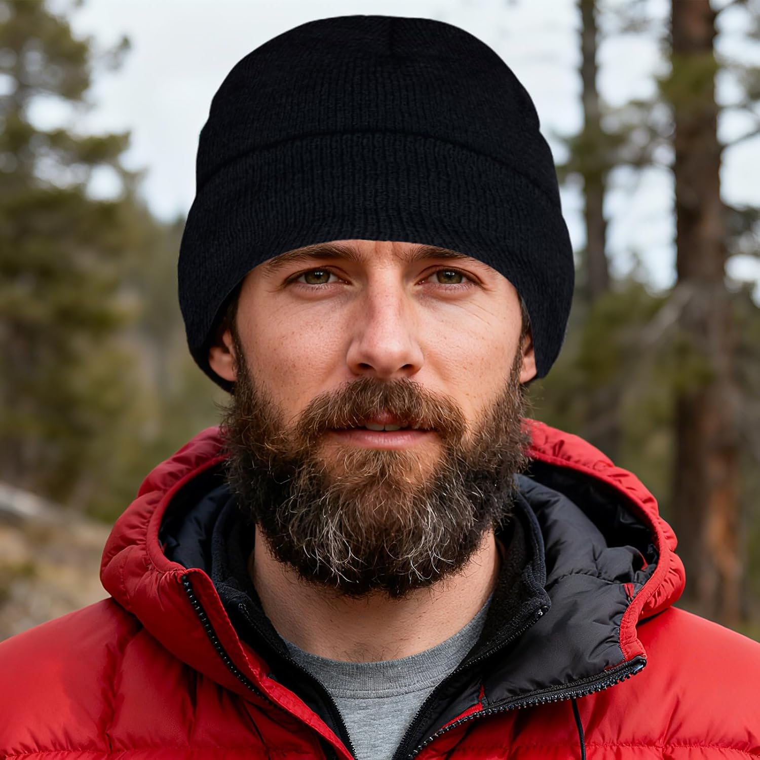 Beanie for Men Women Knitted Beanie Hats Winter Warm Hat Unisex Warm Cuffed Hat for Cold Weather Christmas (Black) - Image 6