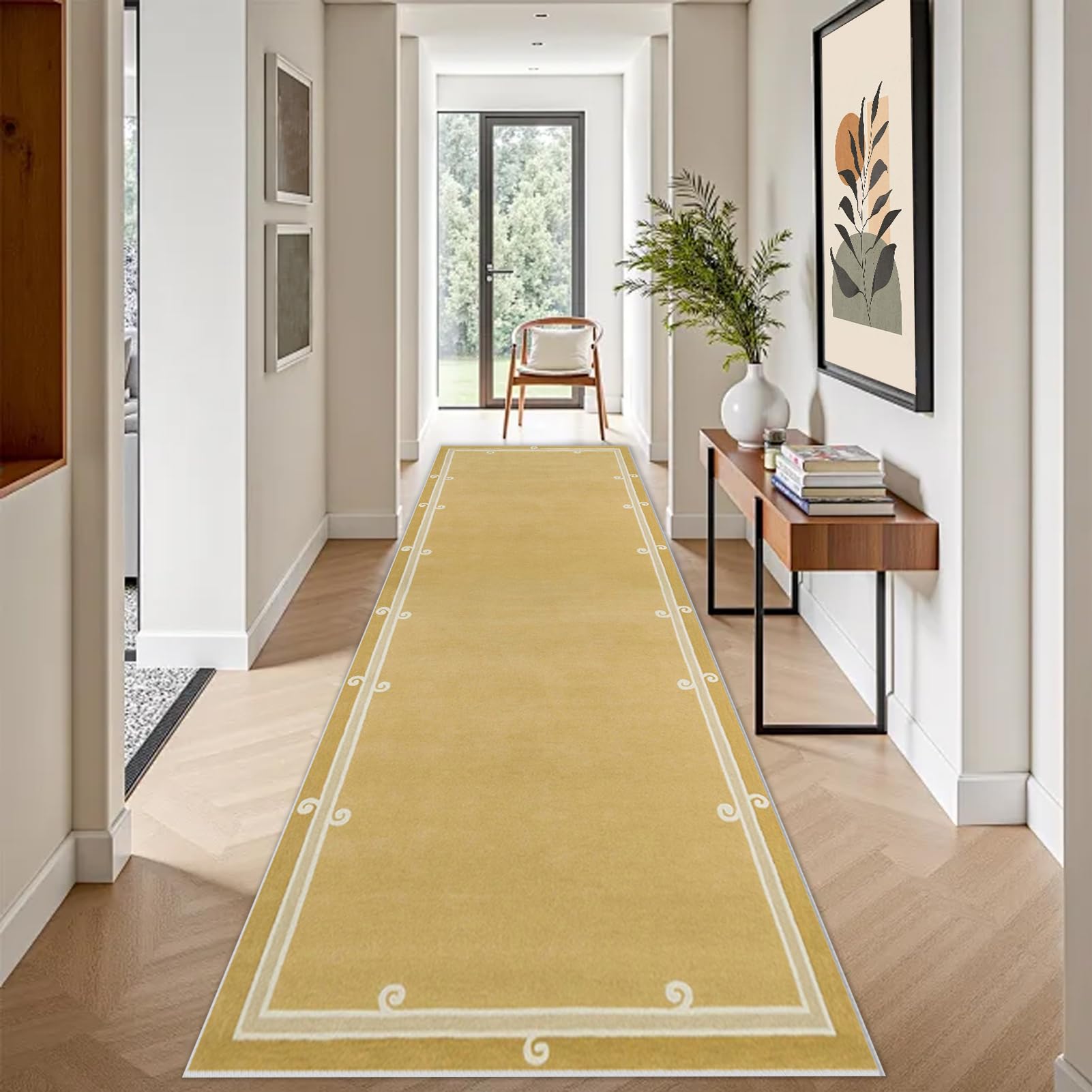 Tapis Couloir Long Tapis Cuisine Devant Evier 60 x 220 cm Jaune