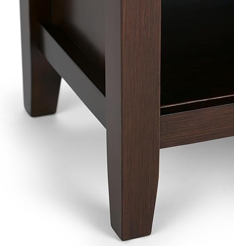 Miniatura 45 de SIMPLIHOME Mesita de noche artesanal de madera maciza de 24 pulgadas de ancho, contemporánea, color negro, para sala de estar y dormitorio Negro