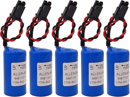 Paquete de 5 baterías de repuesto PLC de 3.0 V 1200 mAh 1756-BA2 para Allen Bradley 1756-BA2 BR2/3A-AB 1745-B1 AB 94811501 1756-L1 PLC Batería de