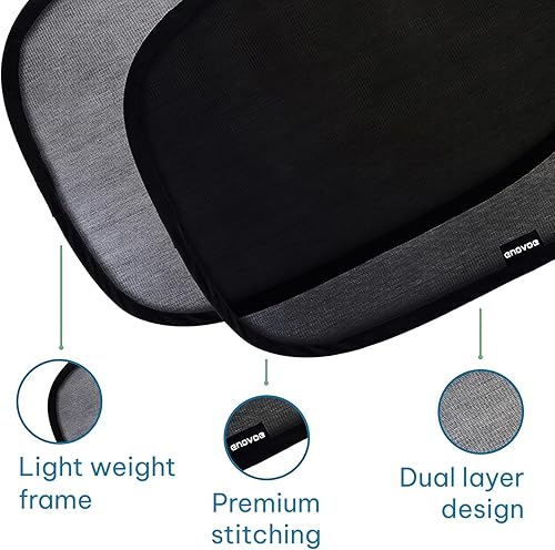 Miniatura 2 de Enovoe - Parasol para ventana de coche paquete de 2 - XL-25 x 16 pulgadas diseño colorido de animales de dibujos animados parasoles para ventanas -