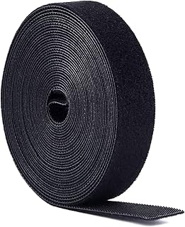 LEHSGY Cable Tidy Management 10 Meters, LEHSGY Hook and Loop Fastening Tape, Reusable Cable Ties Self Adhesive Straps, Velcro Tape Cable Organiser for Computer, TV, Power and Other Cables - (15MM*10M)