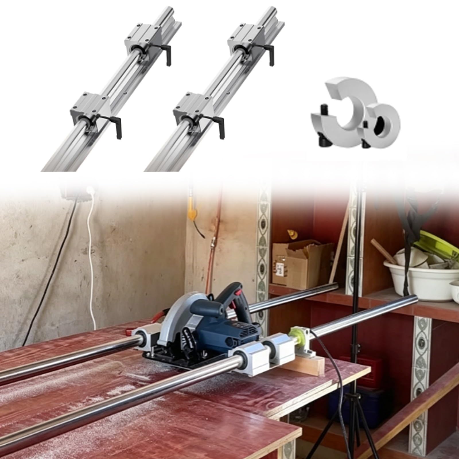Guidage Linéaires Rail Kit De Rails De Guidage Linéaire, Rails De Guidage Linéaires Compacts Et Roulements Pour Traîneaux De Tour De Graveurs Laser Moulin(4 pcs,Length 1000mm)