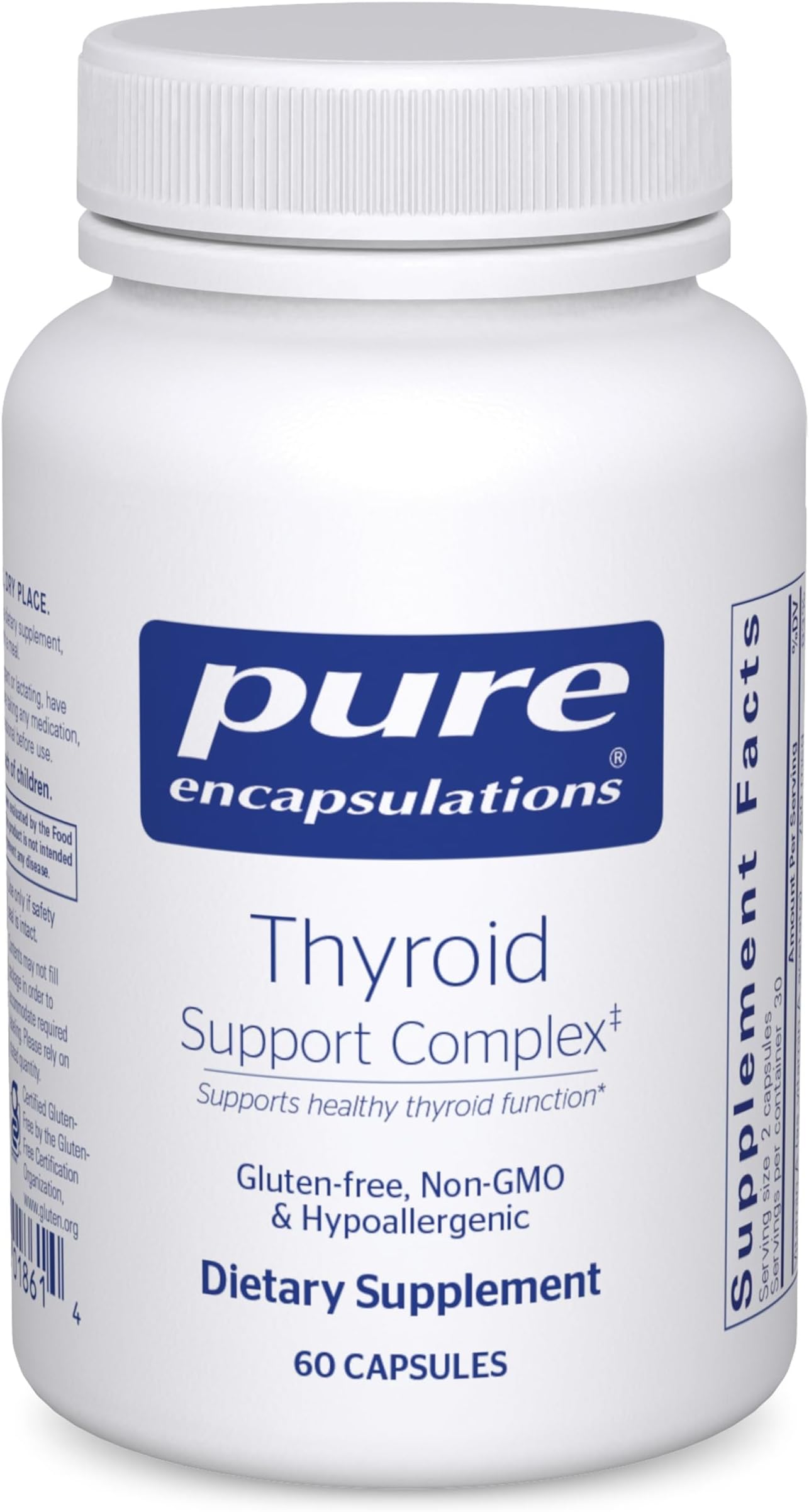 Pure Encapsulations Thyroid Support Complex - Supports Thyroid Health* - Antioxidant Infusion - with Ashwagandha & Iodine - Non-GMO & Vegetarian - 60 Capsules