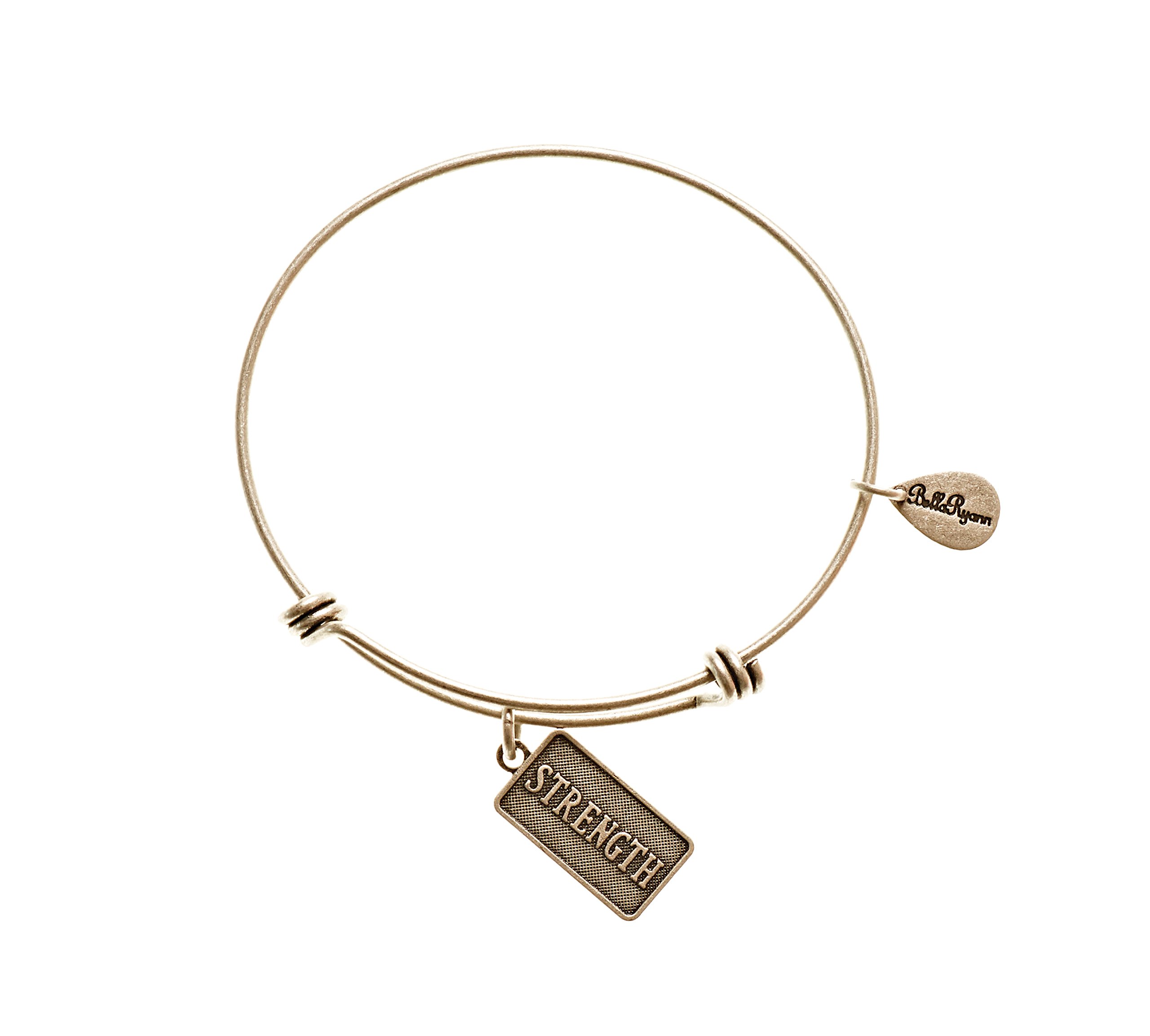 Bella Ryann Strength Silver Charm Bangle Bracelet